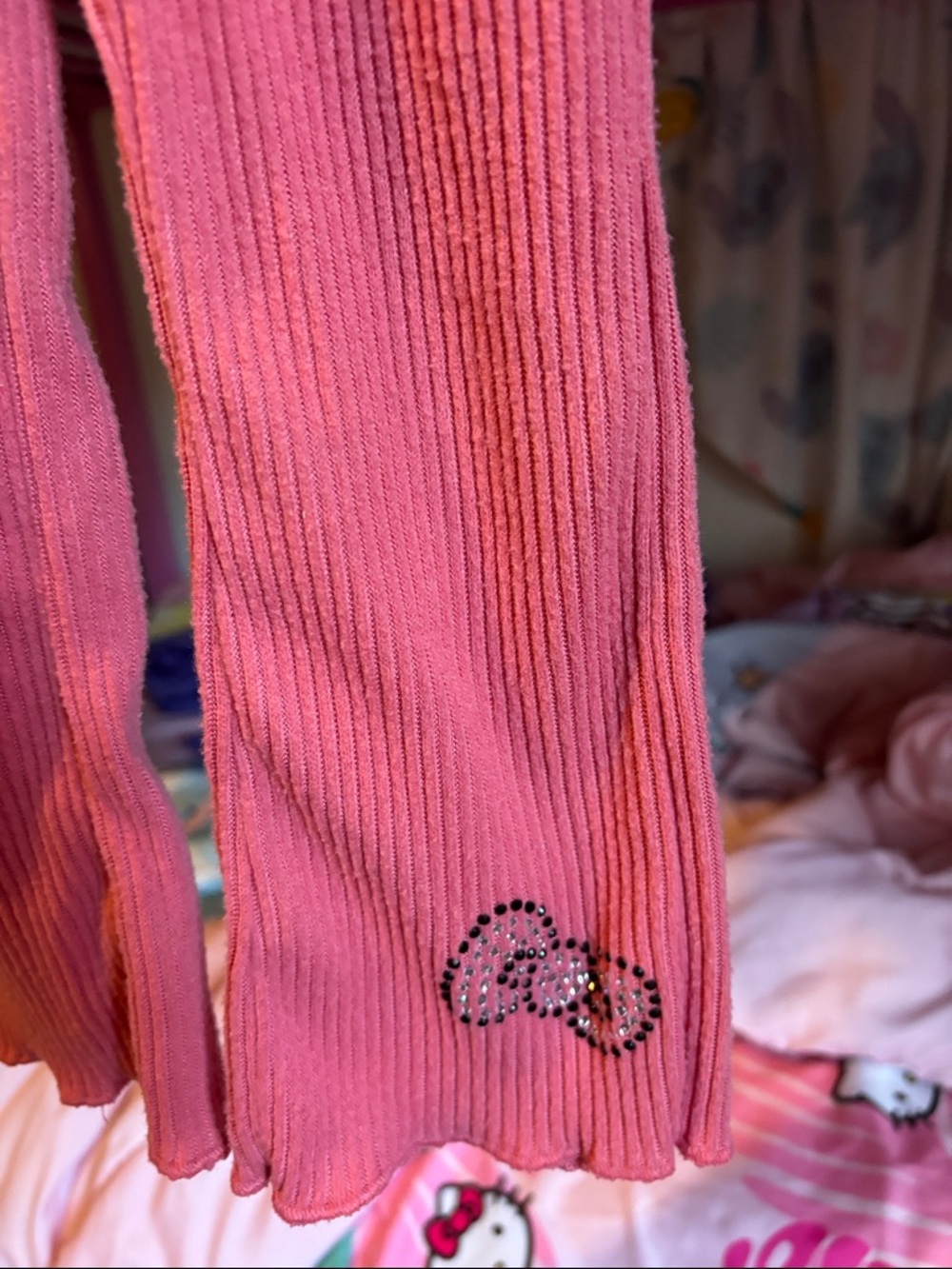 Hello Kitty Pink Ribbed Long-Sleeve Set - Picture 3 of 4